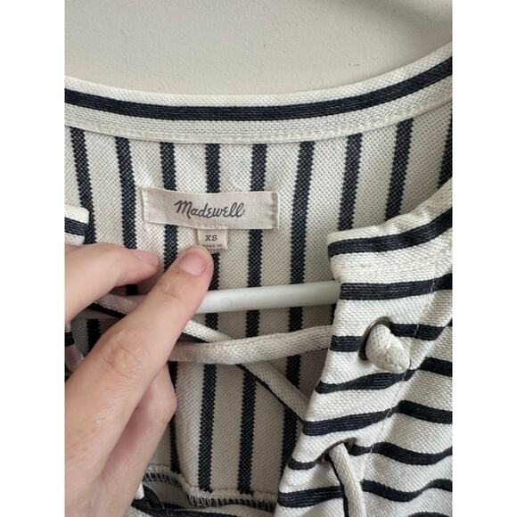 Madewell Lace Up Striped Top Size XS - Picture 4 of 4